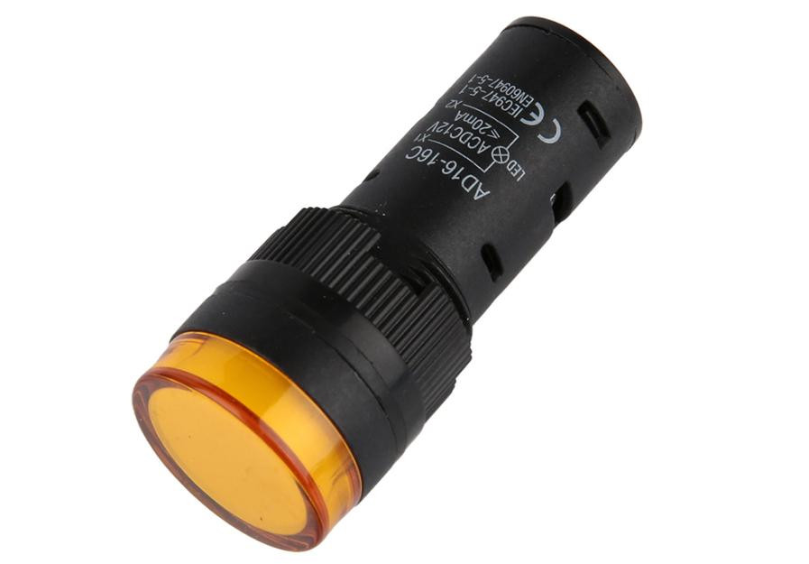 Сигнальная лампа AD16-16C (AC/DC12В, 16мм, LED, желтый)