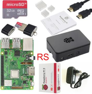 Набор 7 в 1 с одноплатным компьютером Raspberry Pi 3 B+ (E14, картонная коробка, EU вилка)