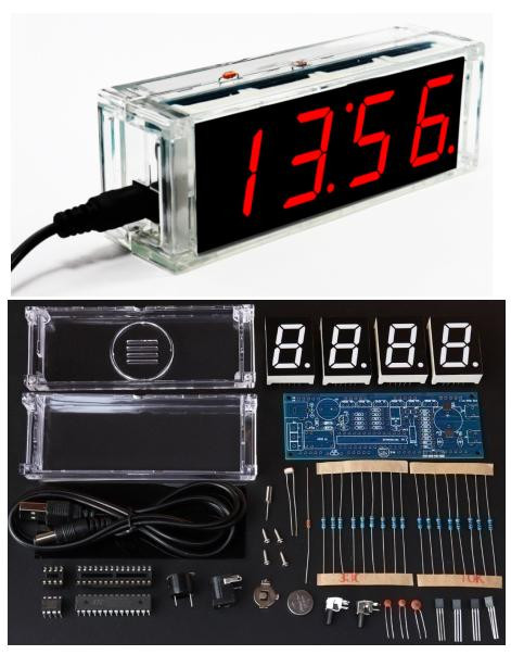 DIY цифровые часы красные цифры